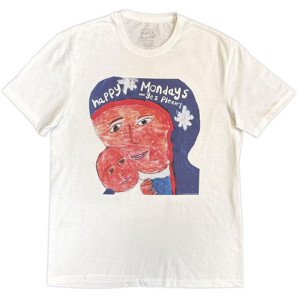 Happy Mondays - Yes Please Heren Tshirt - Wit